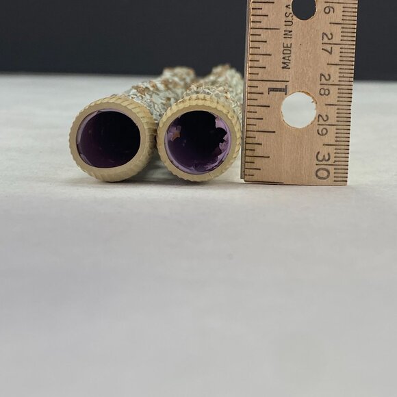 Vintage Pair Faux Melting Taper Candles Painted Gold Blue Green - Picture 10 of 10